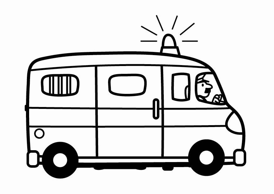 Coloring page police van