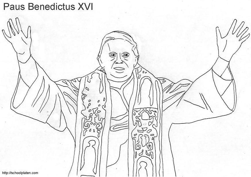 Coloring page pope benedict xvi