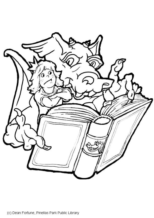 Coloring page prince and dragon