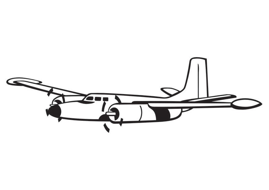 Coloring page propeller aeroplane