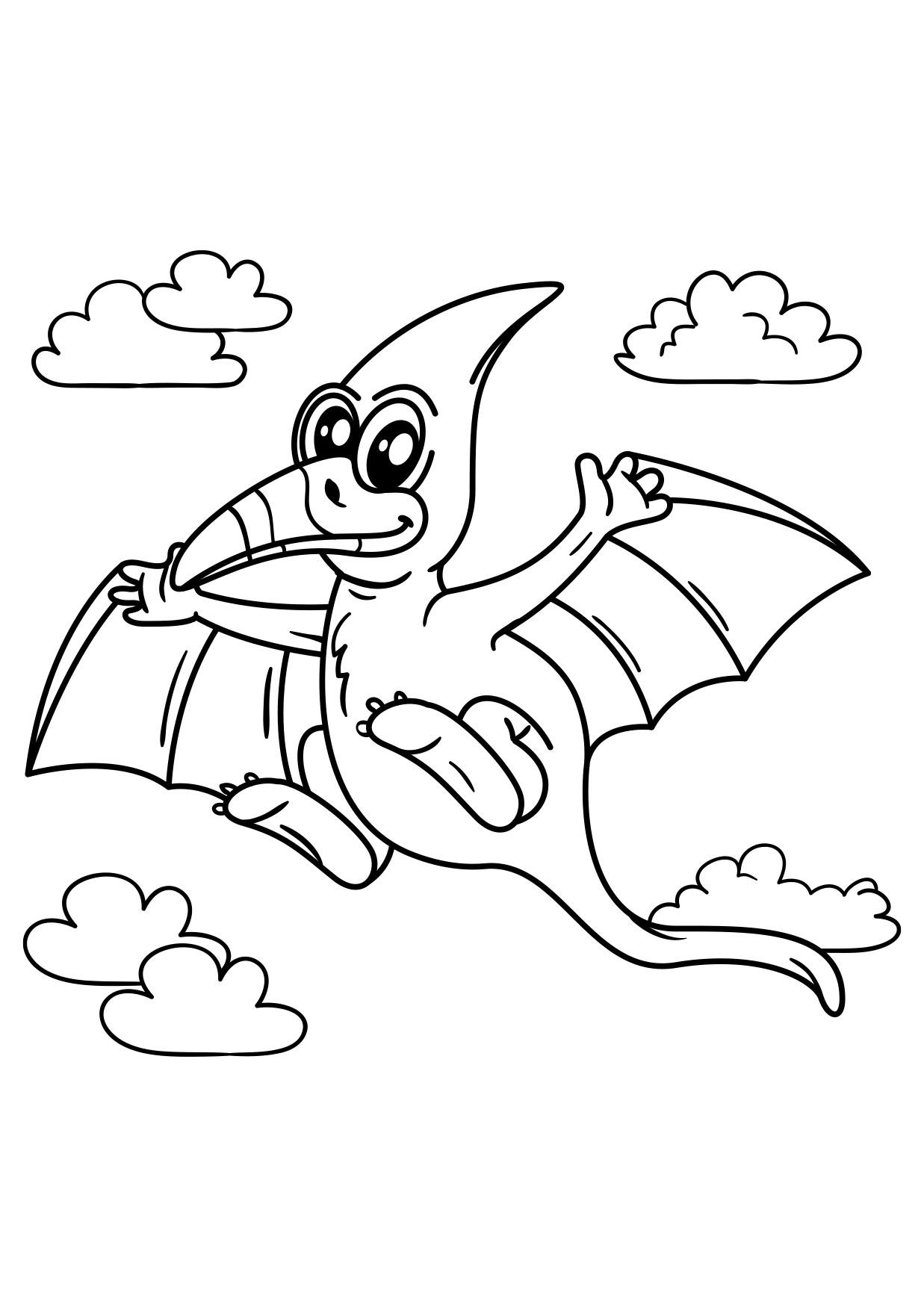 Coloring page pteranodon flying dinosaur