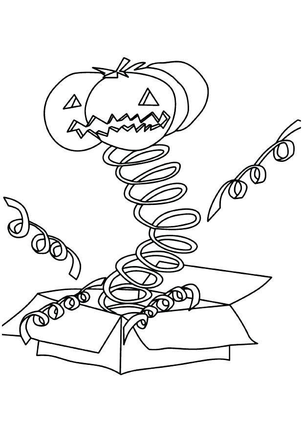 Coloring page pumpkin in box