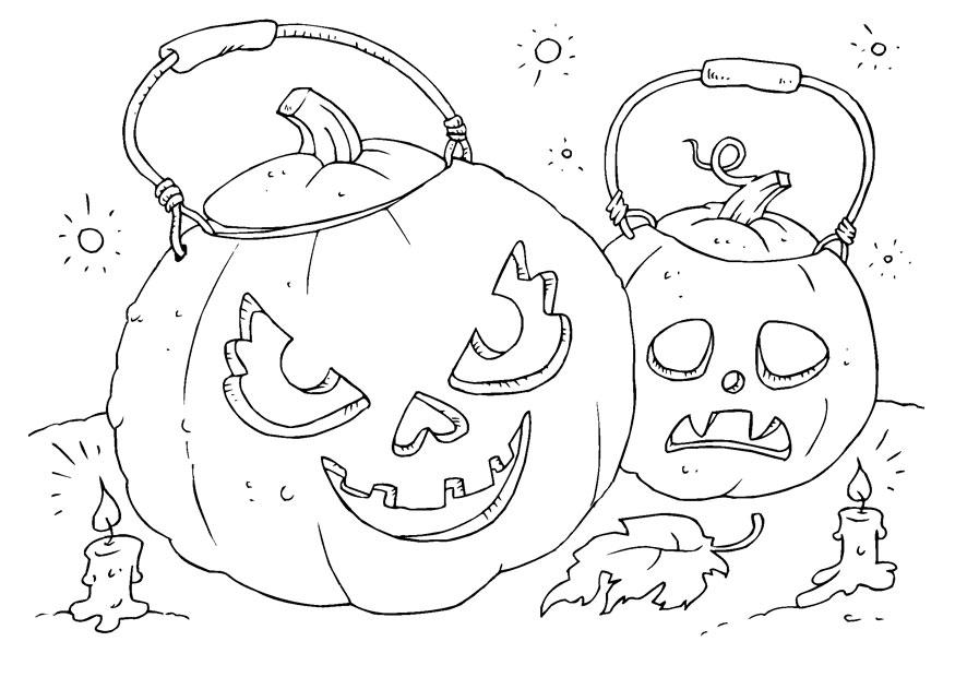 Coloring page pumpkins