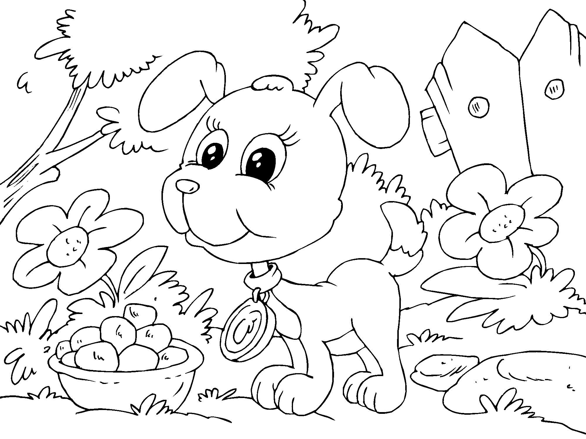 Coloring page puppy