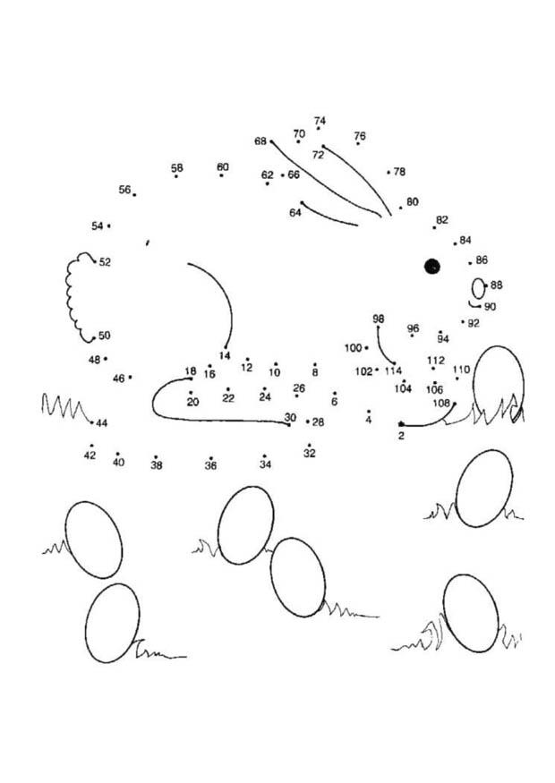 Coloring page rabbit - count by 2