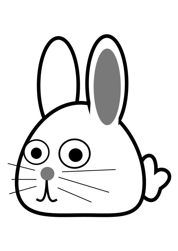 Coloring page rabbit - curved