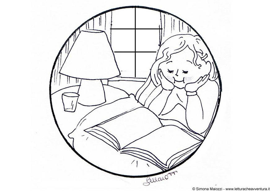 Coloring page reading