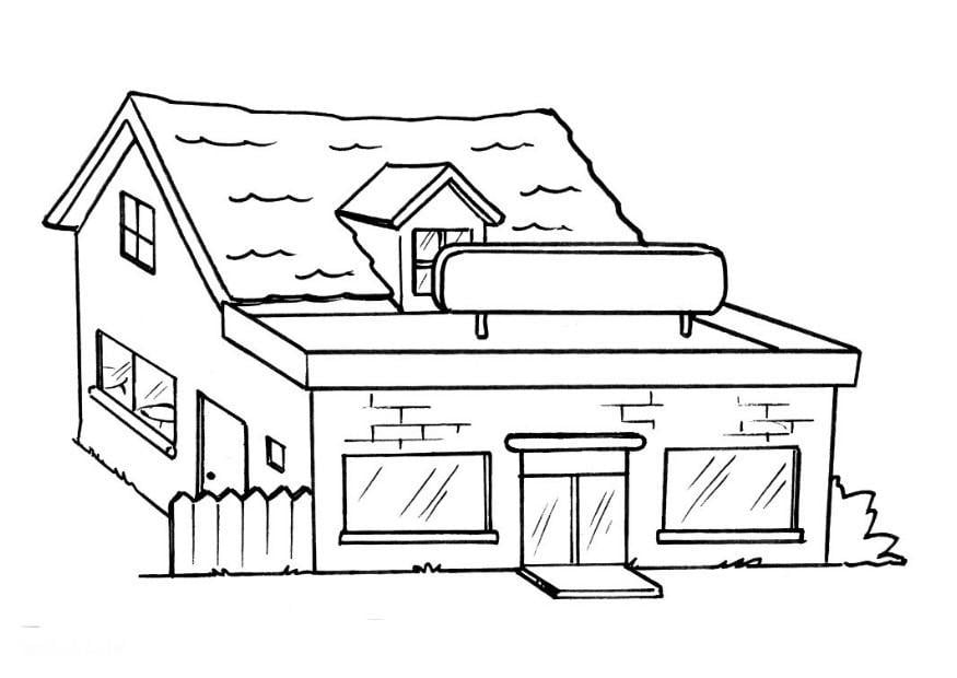 Coloring page restaurant - without text