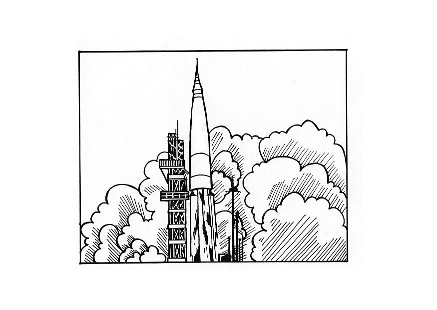 Coloring page rocket