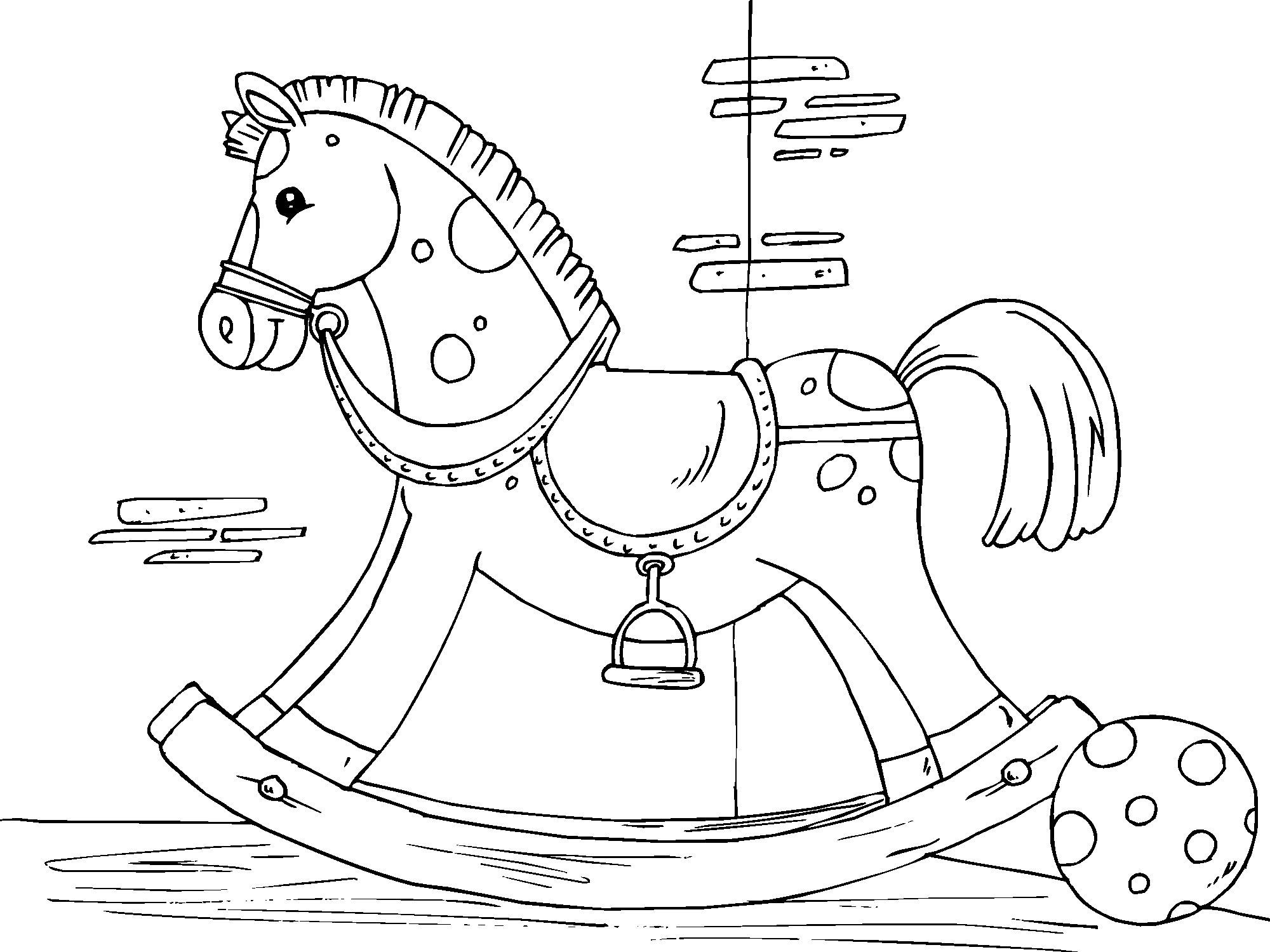 Coloring page rocking horse