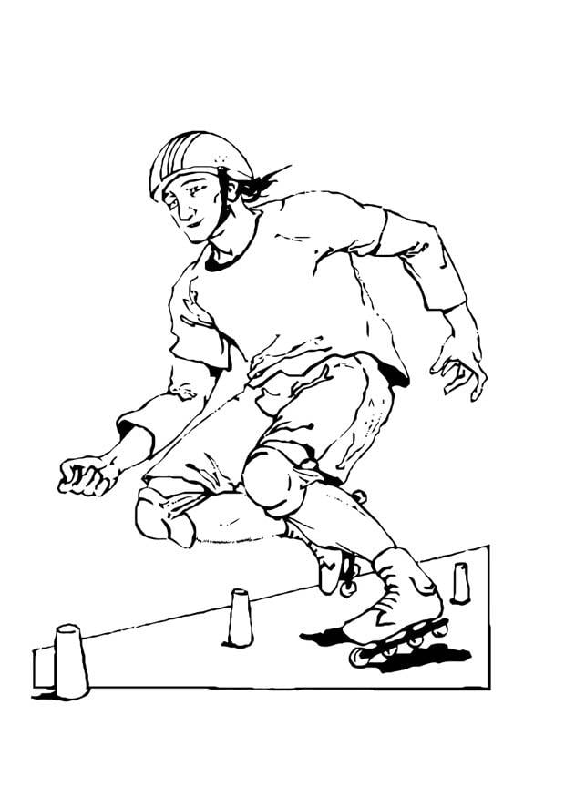 Coloring page rollerblading