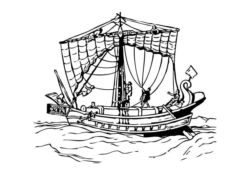 Coloring page roman ship