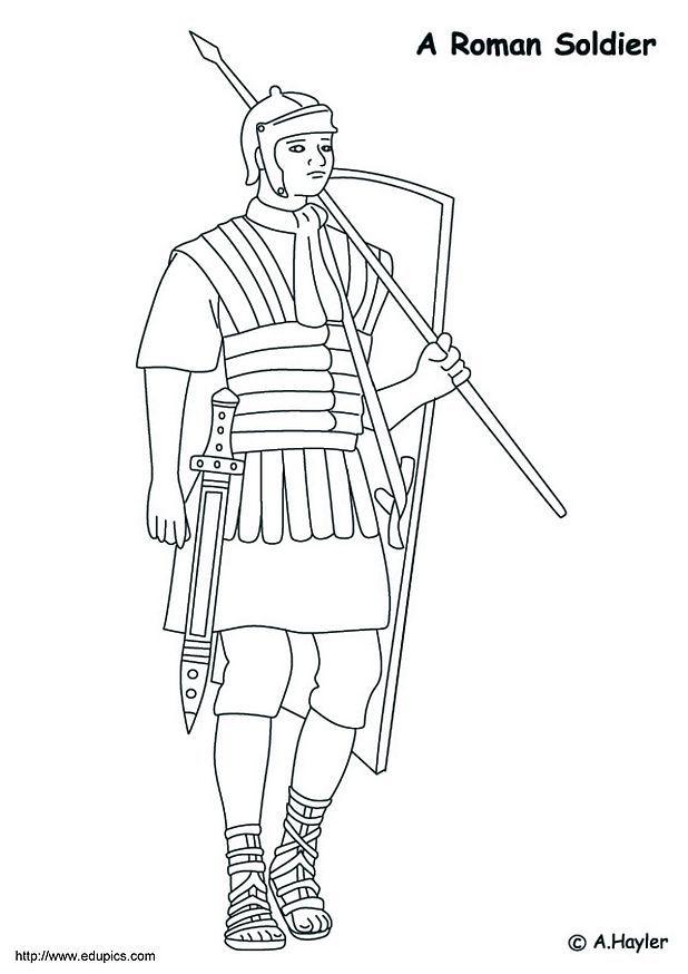 Coloring page roman soldier