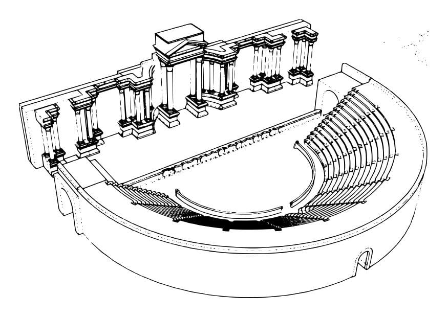 Coloring page roman theatre