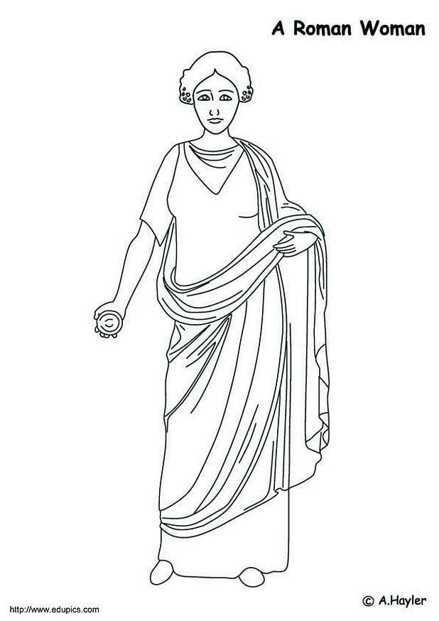 Coloring page roman woman