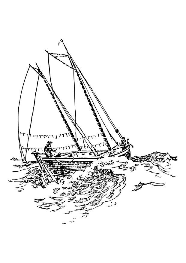 Coloring page sailing ship