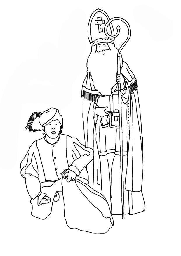 Coloring page saint nicholas and pete