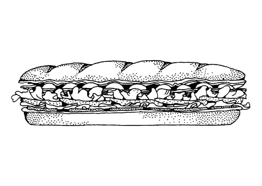 Coloring page sandwich