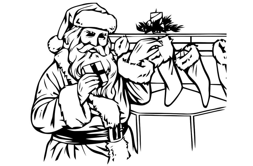 Coloring page santa claus