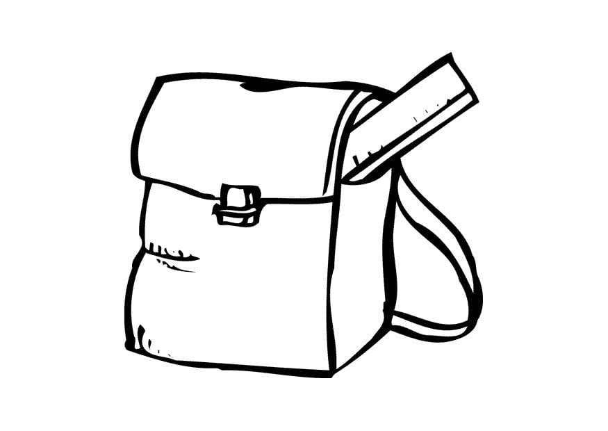 Coloring page school bag