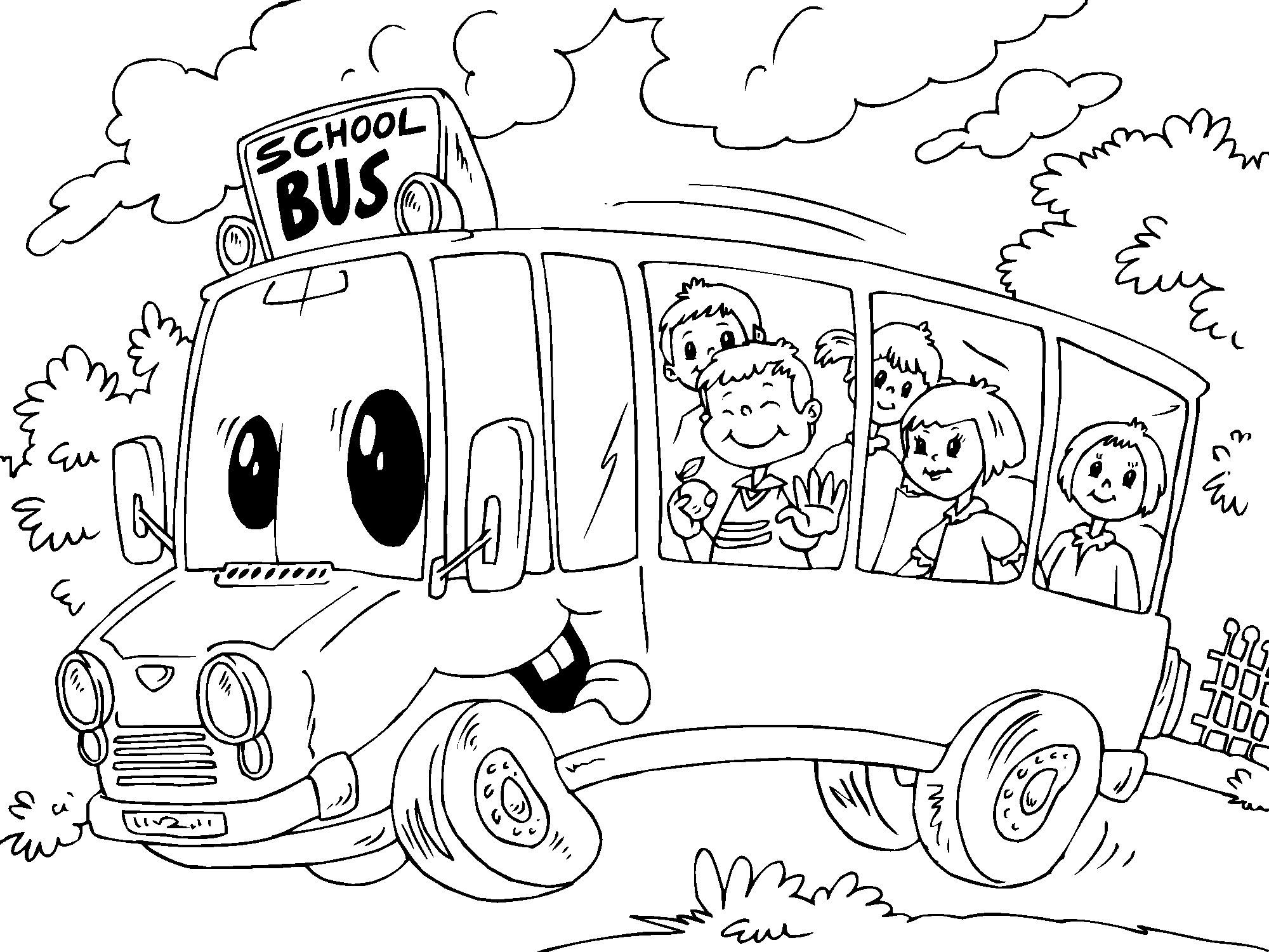 Coloring page school bus