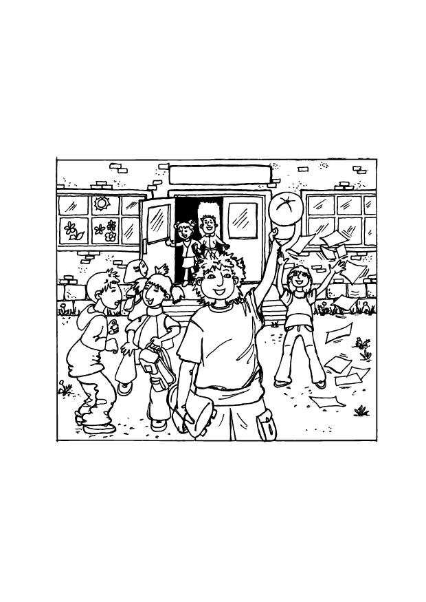 Coloring page school vacation