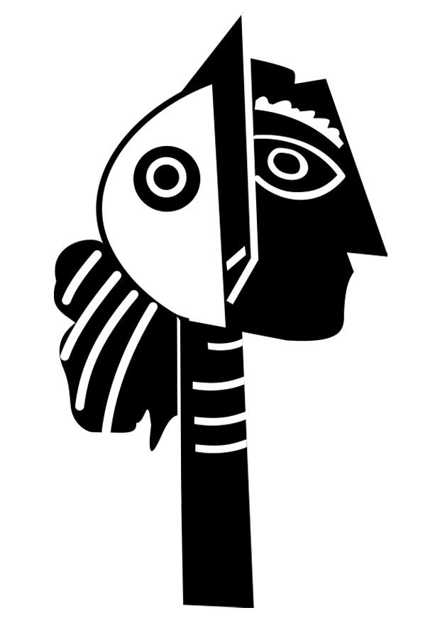 Coloring page sculpture of picasso