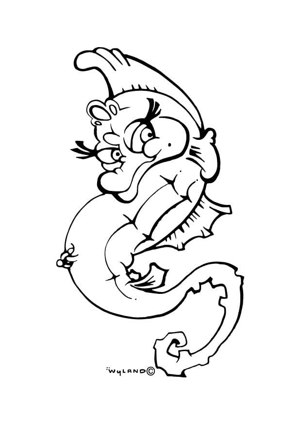 Coloring page seahorse