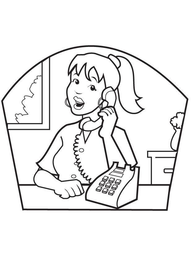 Coloring page secretary