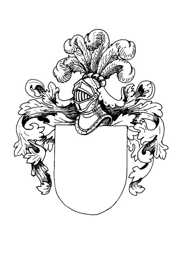 Coloring page shield of arms