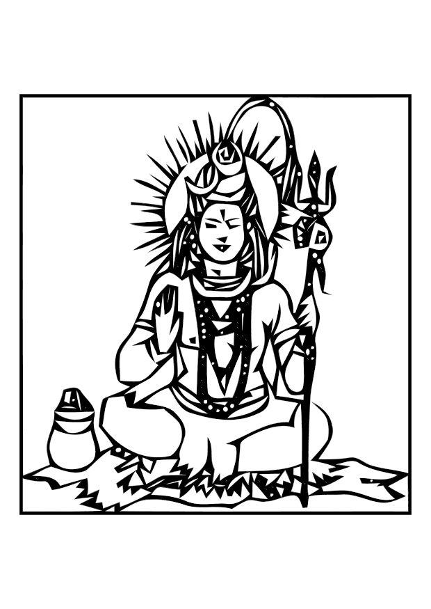 Coloring page shiva