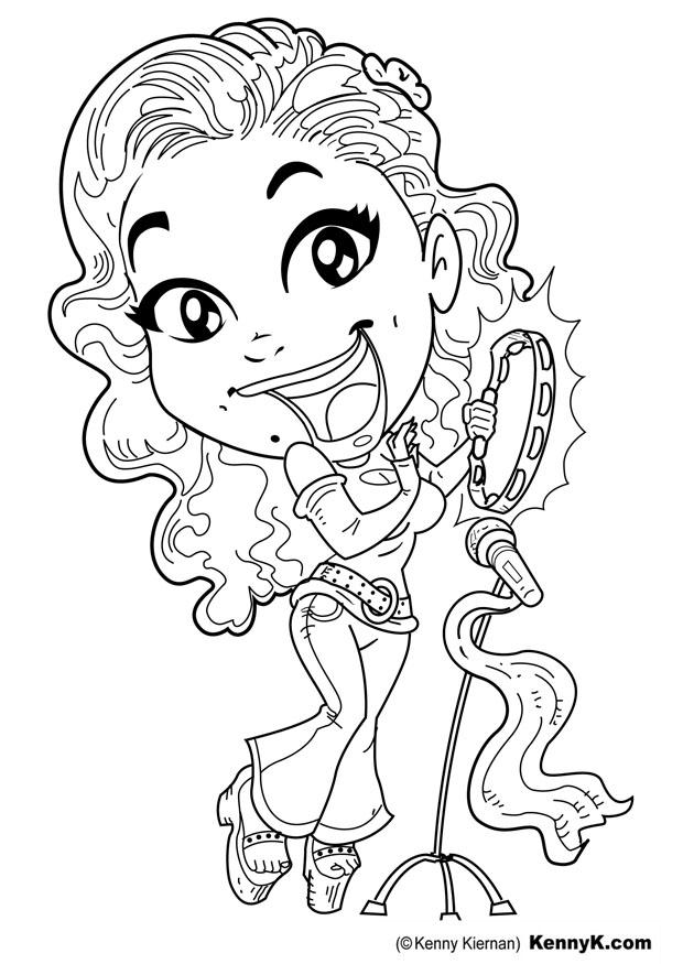 Coloring page singer