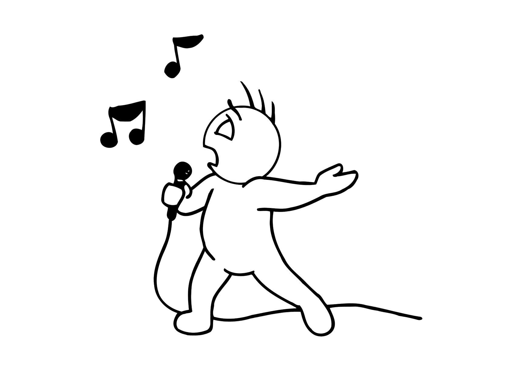 Coloring page singing