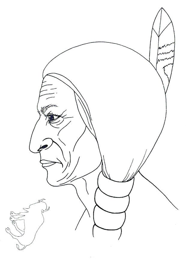 Coloring page sitting bull