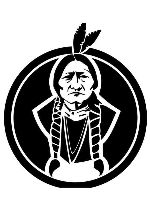 Coloring page sitting bull