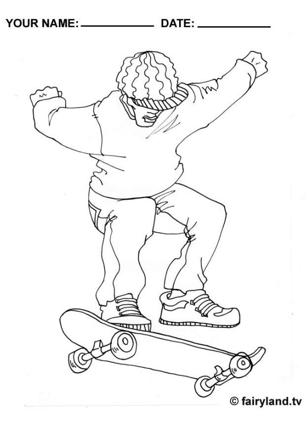 Coloring page skateboard