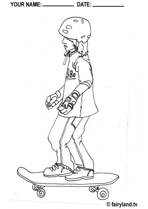 Coloring page skateboard