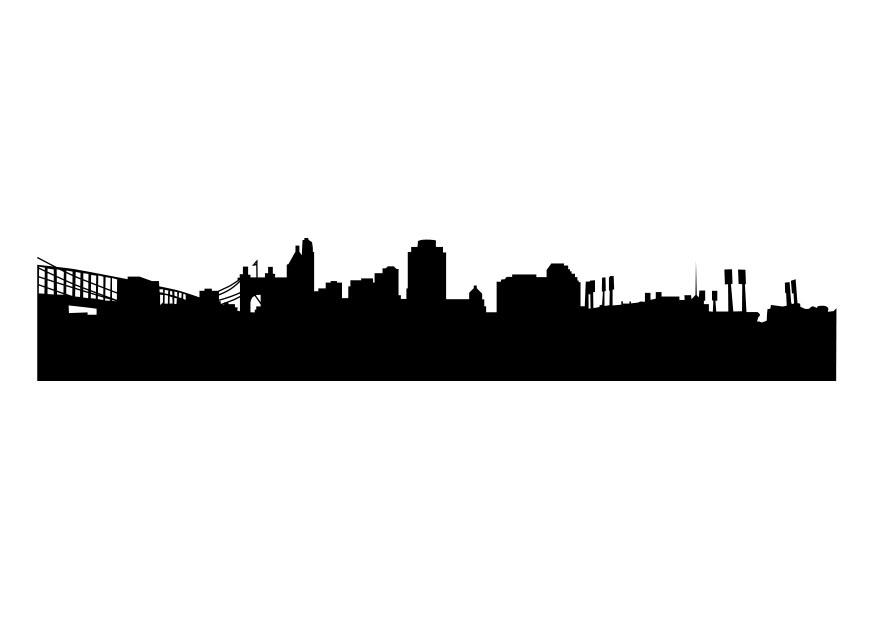 Coloring page skyline - cincinatti