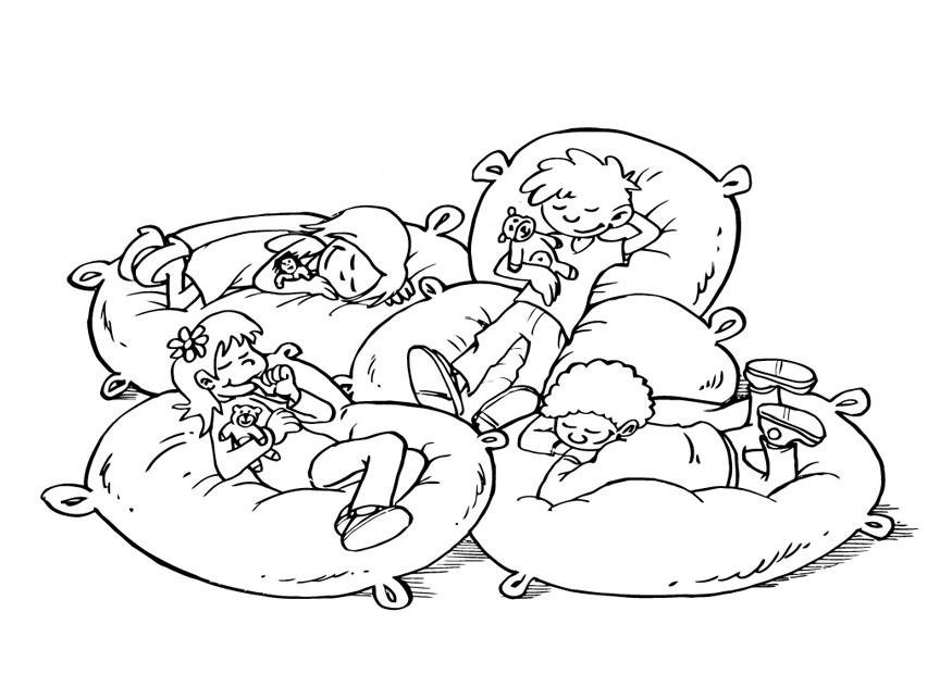 Coloring page sleep corner