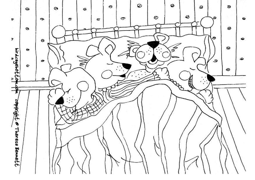 Coloring page sleeping