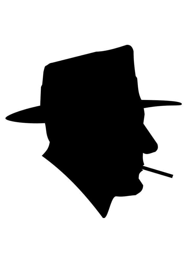 Coloring page smoking man