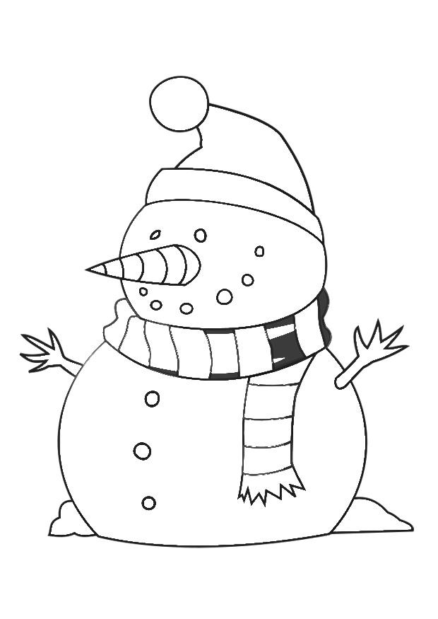 Coloring page snowman