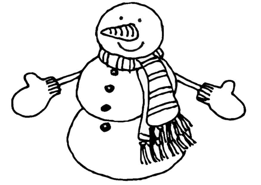 Coloring page snowman