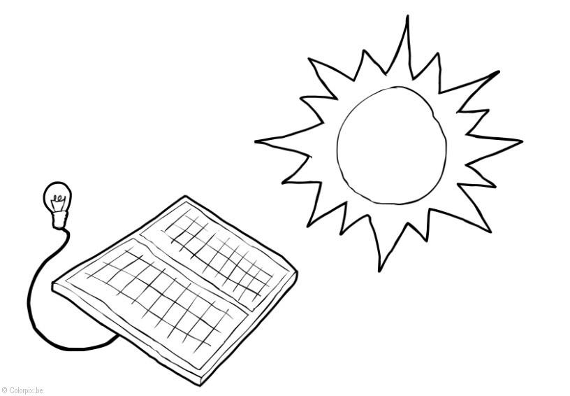 Coloring page solar energy