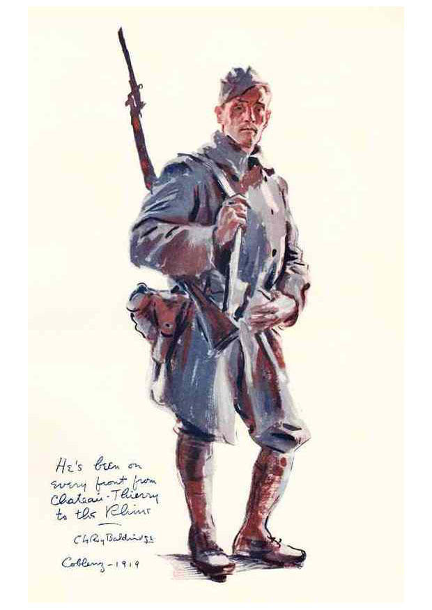 Coloring page soldier at the front first world war