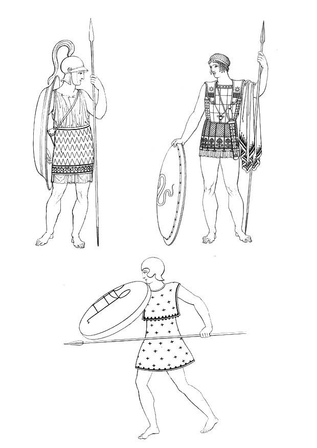 Coloring page soldier of ancient greece