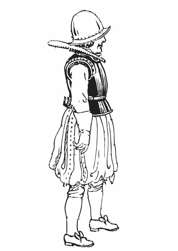 Coloring page soldier with corselette