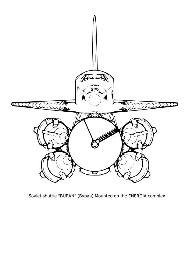 Coloring page soviet shuttle