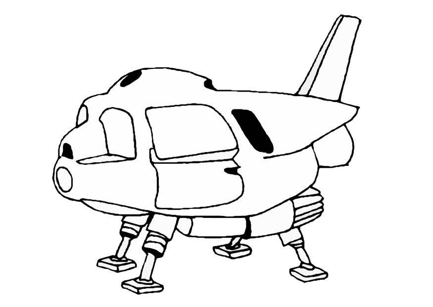 Coloring page spaceship