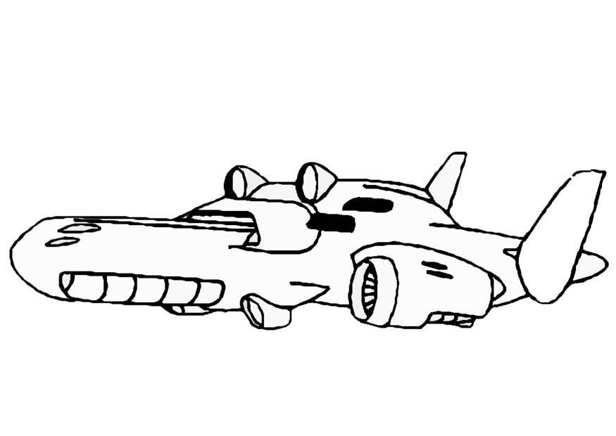 Coloring page spaceship